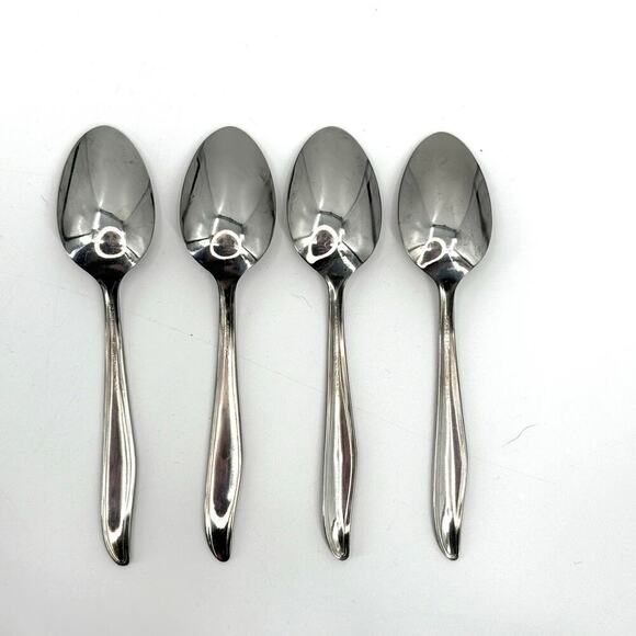 MARCREST Set of 4 Atomic Starburst MCM 6” Oval  Teaspoons Stainless USA Made - Picture 2 of 5